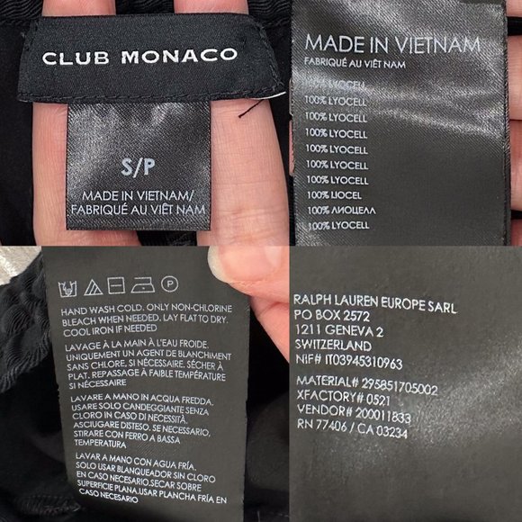 Club Monaco Signature Elasticated Pleated Trouser Pants in Black Women’s Size S - Picture 4 of 16